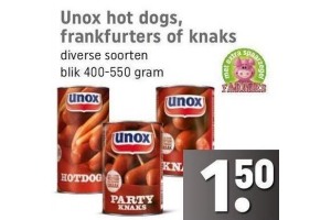 unox hotdogs frankfurters of knaks