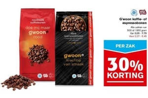 g woon koffie of espressobonen