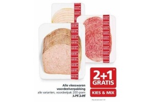 alle vleeswaren voordeelverpakkingen