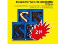 trekpleister chocolade letter