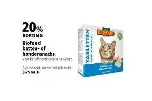 biofood katten of hondensnacks