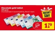 chocolade geld tablet