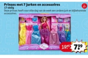 prinses met 7 jurken en accesoires