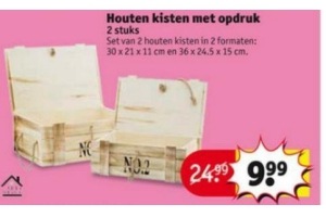 houten kisten met opdruk