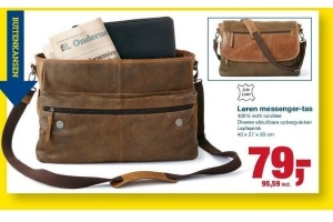 leren messenger tas