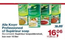 alle knorr professioneel of superieur soep