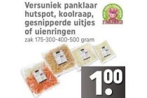 versuniek panklaar hutspot koolraap gesnipperde uitjes of uienringen