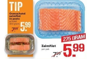 ovenschotel zalmfilet in pesto of zalmfilet