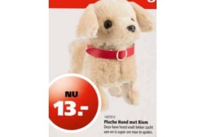 pluche hond met riem