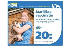 jaarlijkse vaccinatie voor hond kat of konijn