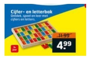 cijfer en letterbak