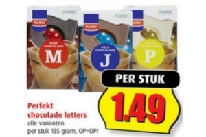 perfekt chocolade letters