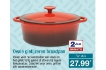 ovale gietijzeren braadpan