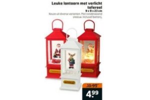 leuke lantaarn met verlicht tafereel
