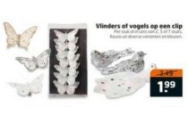 vlinders of vogels op een clip