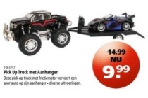 puck up truck met aanhanger