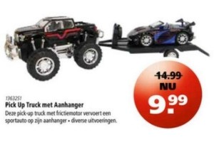 puck up truck met aanhanger