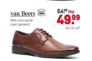 van beers schoen met croco print