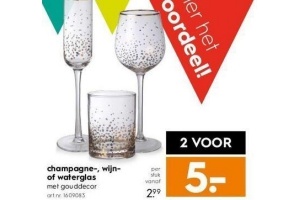 champagne wijn of waterglas
