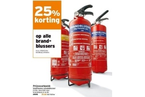 op alle brandblussers