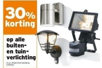 30 korting op alle buiten en tuin verlichting