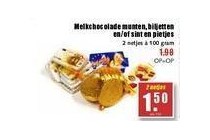 melkchocolade munten biljetten en of sint en pietjes