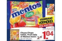 chupa chups lollies fruit tella of mentos mini s