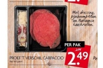 proef t verschil carpaccio
