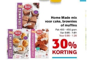 home made mix voor cake brownies of muffins