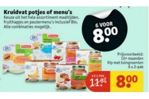 kruidvat potjes of menu s