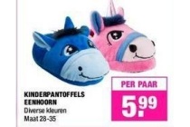 kinderpantoffels eenhoorn