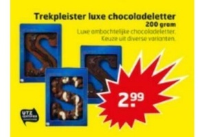 trekpleister luxe chocoladeletter