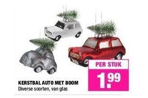 kerstbal auto met boom