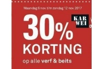 30 korting op alle verf en beits