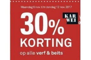 30 korting op alle verf en beits