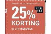 25 korting op alle muebelen