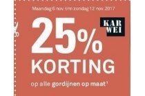 25 op alle gordijnen op maat