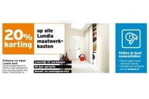 20 korting op alle lundia maatwerkkasten
