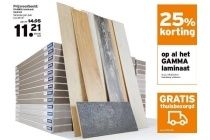 25 korting op al het gamma laminaat