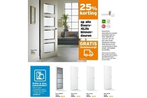 25 korting op alle doors 4life binnendeuren