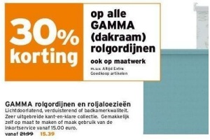 gamma dakraam rolgordijnen