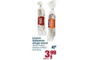 levoni italiaanse droge worst