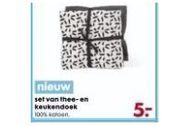 set van thee en keukendoek