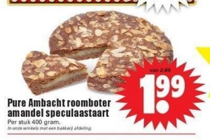 pure ambacht roomboter amandel speculaastaart
