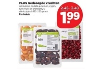 plus gedroogde vruchten