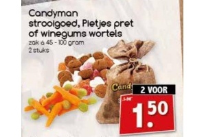 candyman strooigoed pietjes pret of winegums wortels