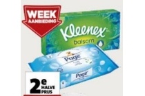 page vochtig toiletpapier of kleenex zakdoeken