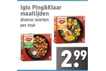 iglo ping en klaar maaltijden