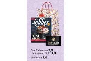 combinatie van diner cadeau en libelle special