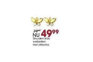 gouden kids oorbellen met zirkonia